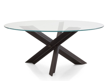 BOLT - Round glass and steel living room table by B&B Italia - view 2